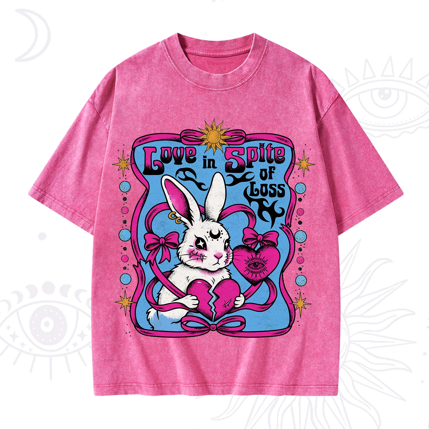 Purplehecate Love in Spite of Loss Bunny Washed T-Shirt