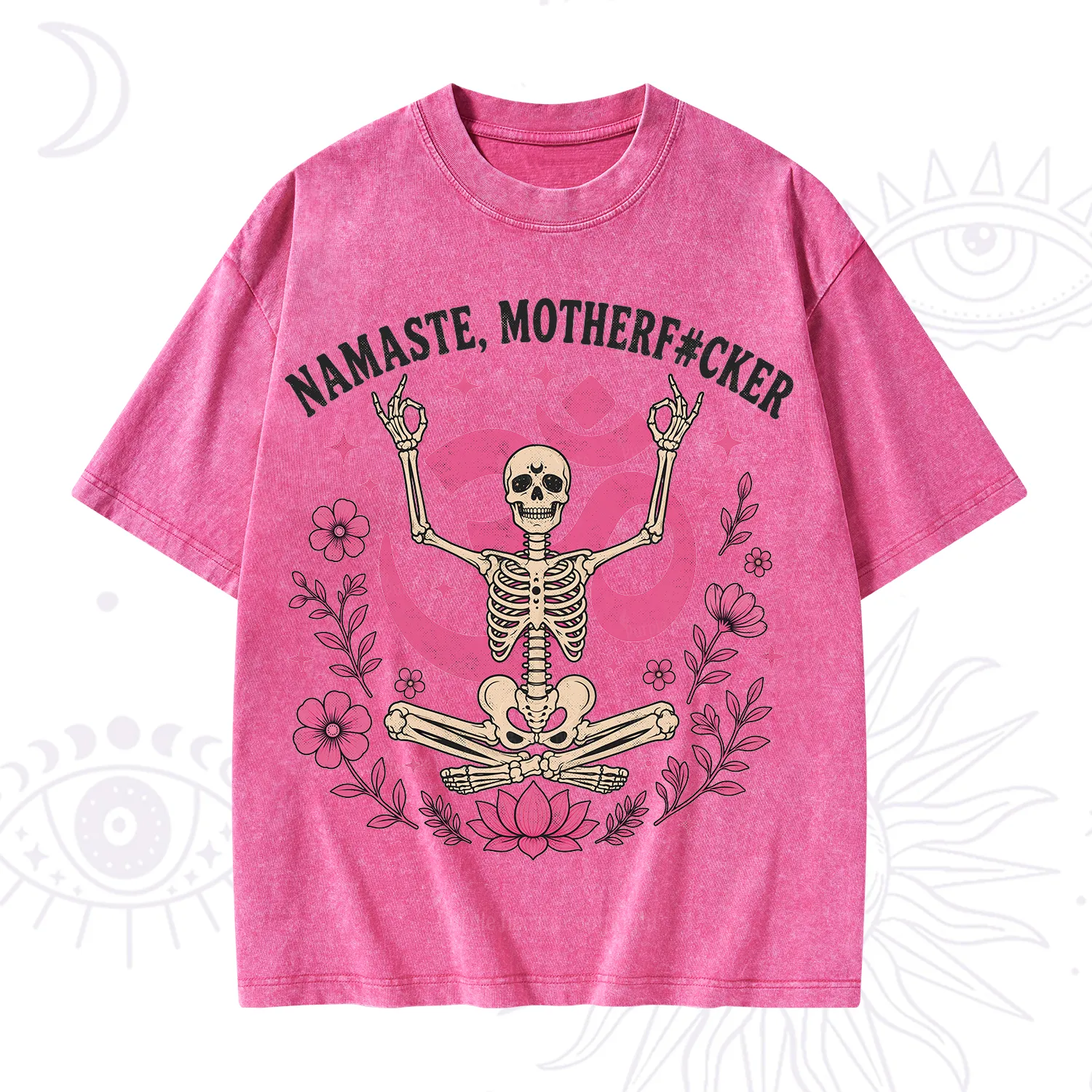 Purplehecate Namaste Motherf*cker Skeleton Washed T-Shirt