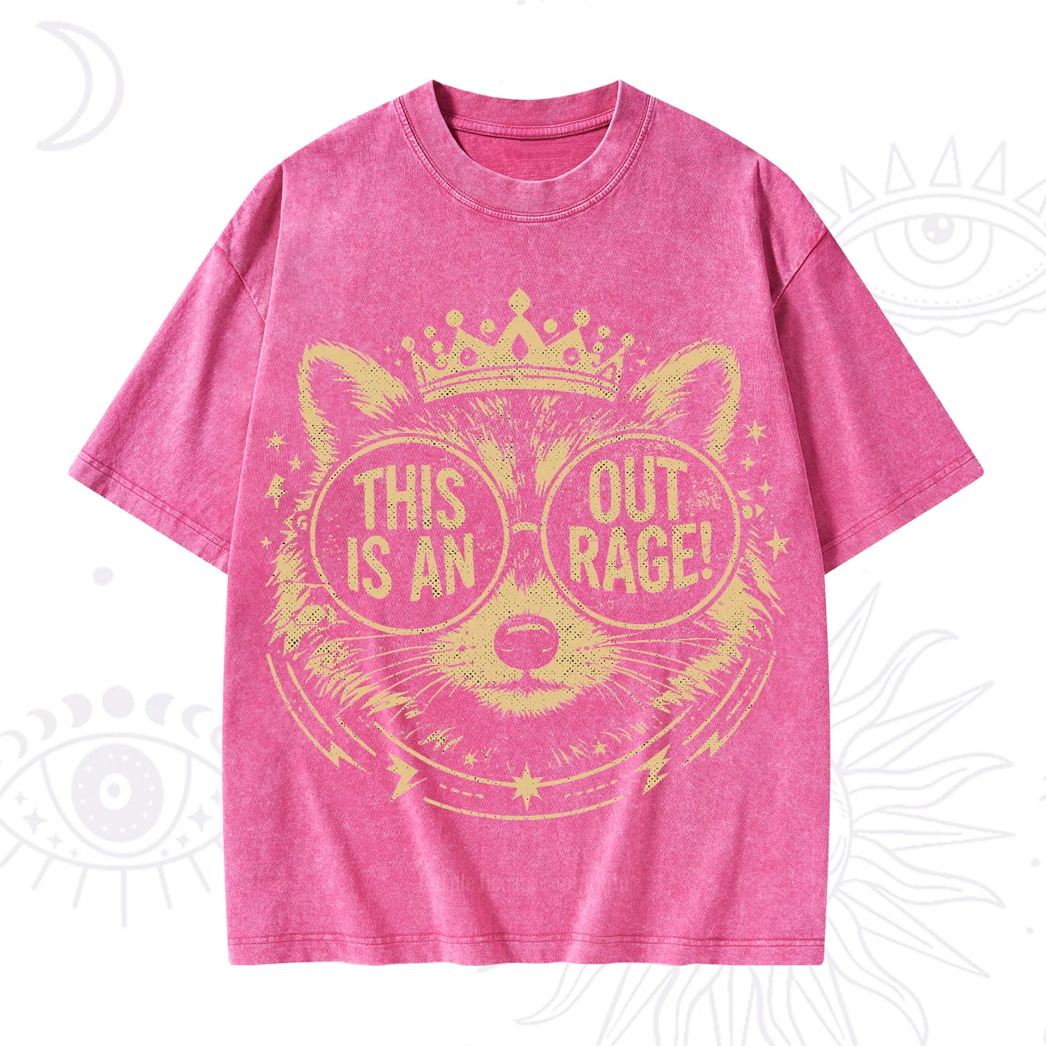 Purplehecate Royal Raccoon Rage Washed T-Shirt