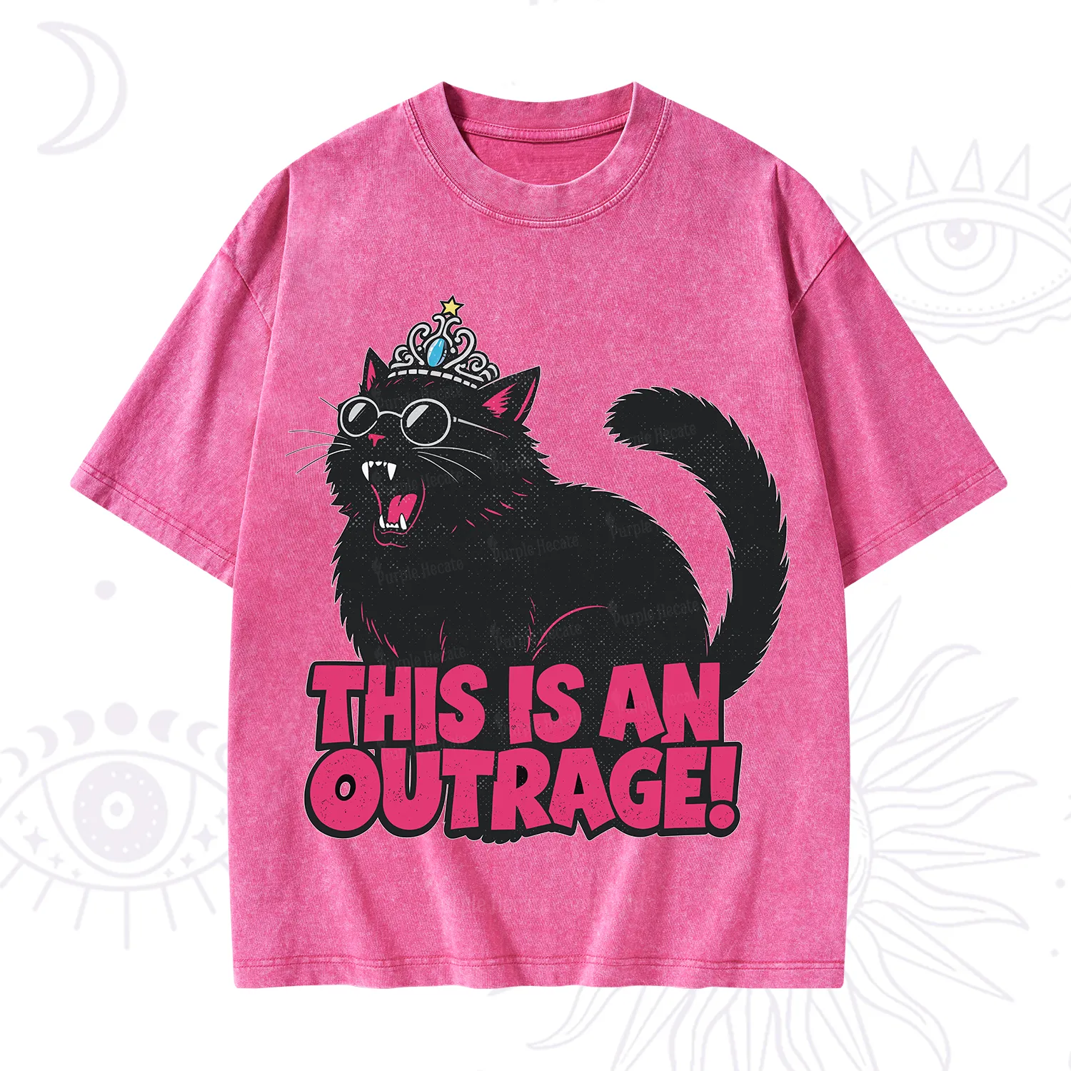Purplehecate This is an outrage Princess Cat Washed T-Shirt