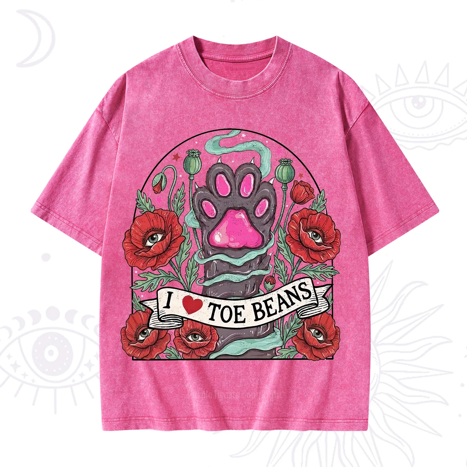Purplehecate Toe Beans Lover Paw Washed T-Shirt