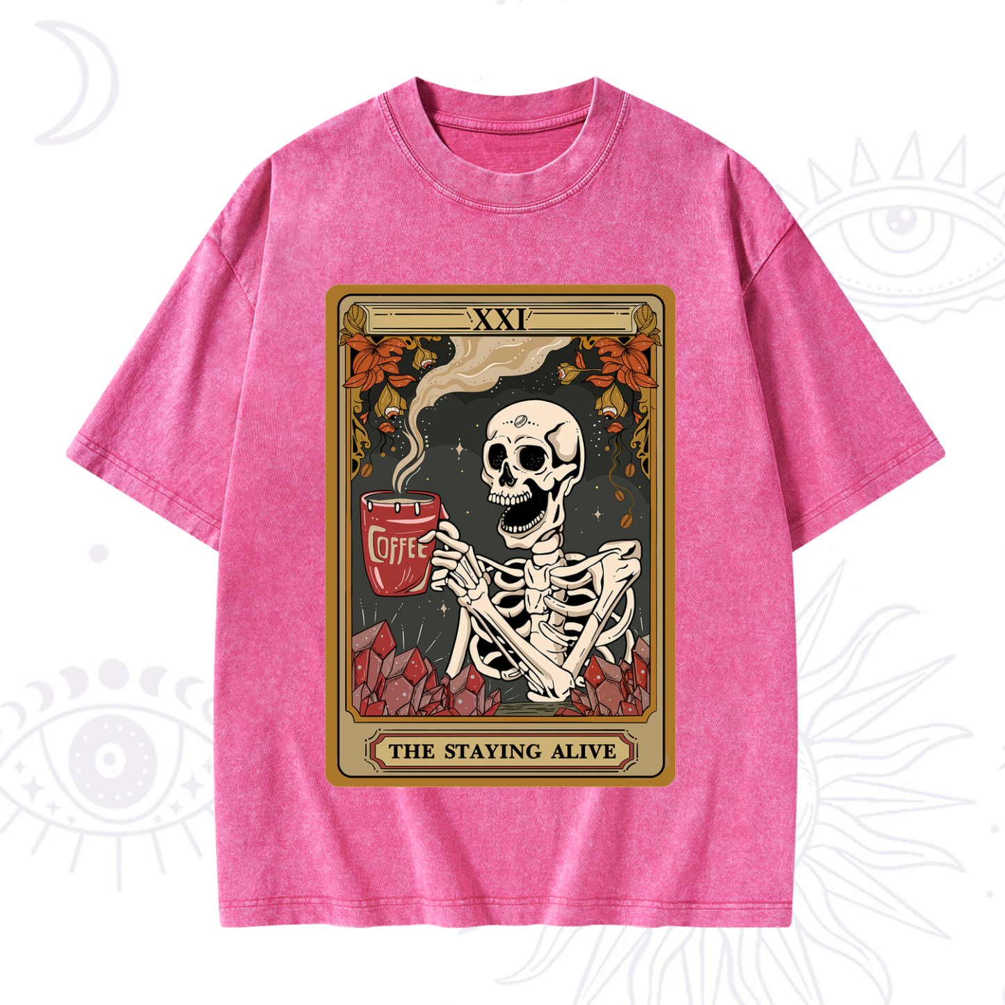 Purplehecate The Stating Alive Tarot Card Washed T-Shirt