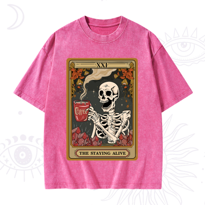 Purplehecate The Stating Alive Tarot Card Washed T-Shirt