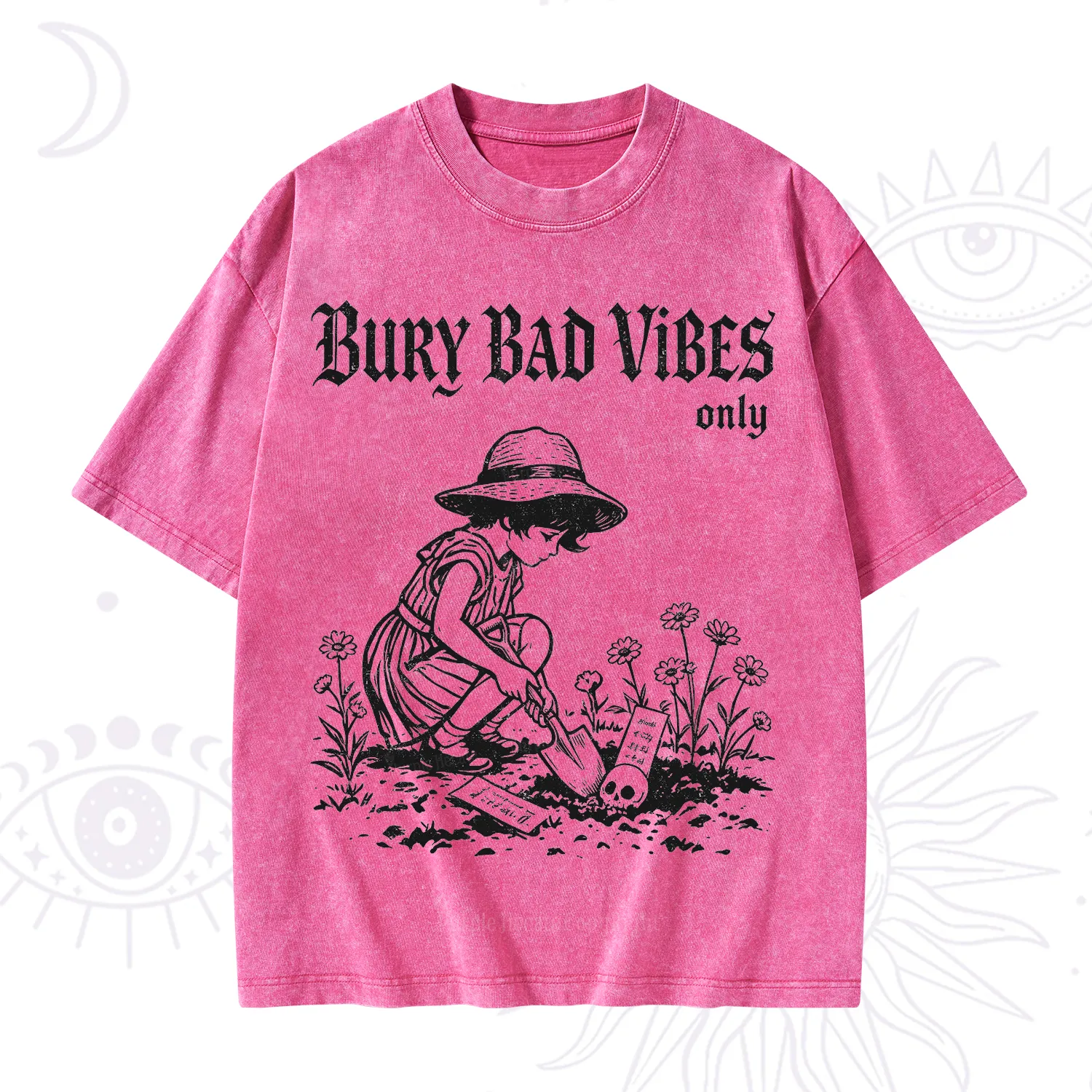Purplehecate Bury Bad Vibes Only Washed T-Shirt