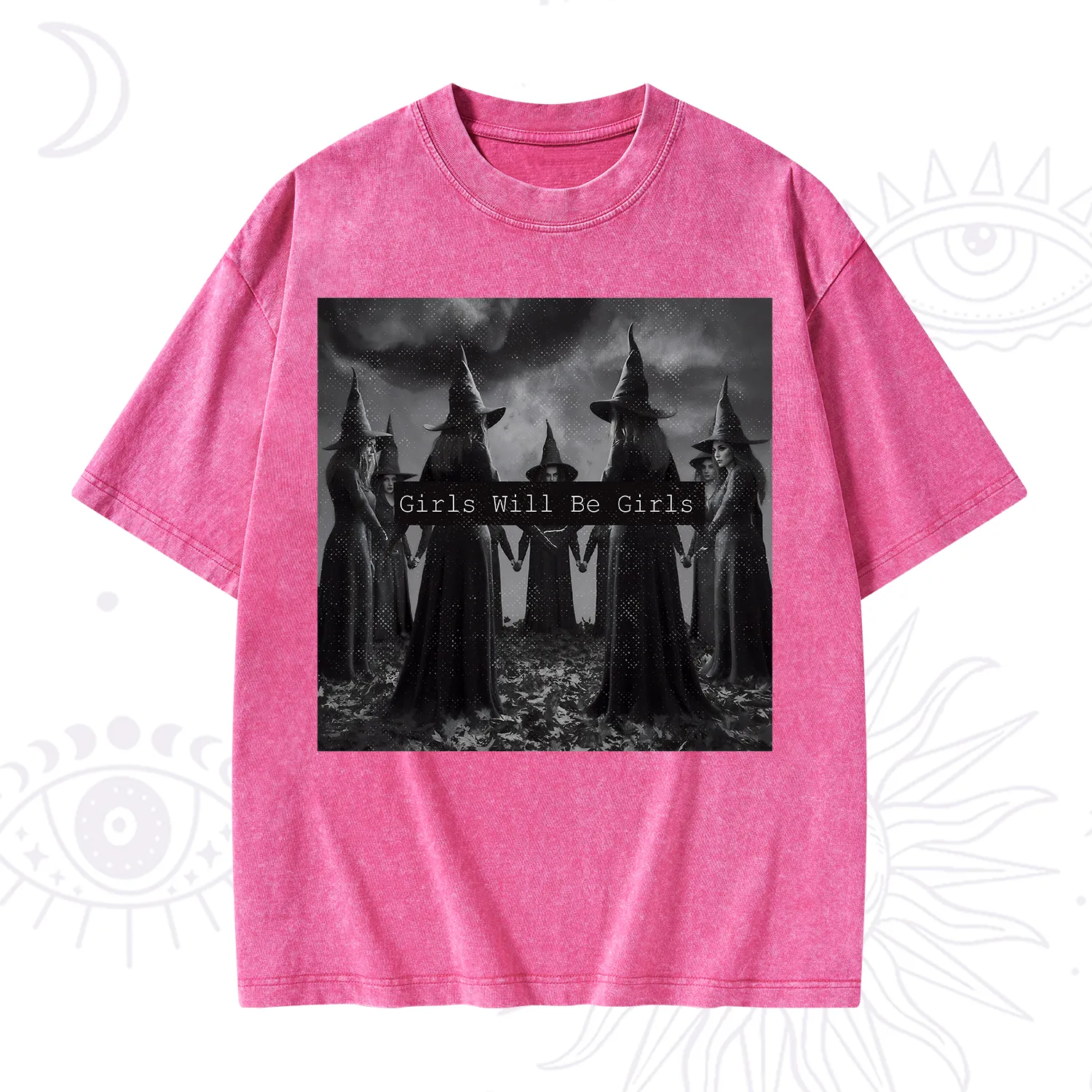 Purplehecate Vintage Girls Will Be Girls Witch Washed T-Shirt