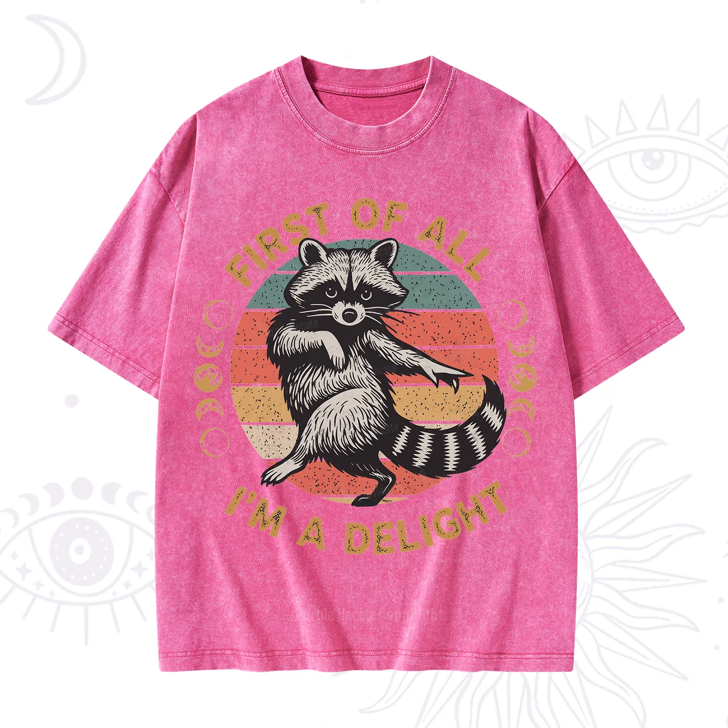 Purplehecate First of All I'm A Delight Raccoon Washed T-Shirt