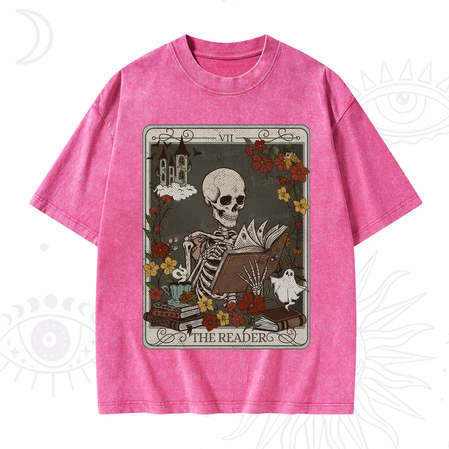 Purplehecate The Reader Tarot Card Washed T-Shirt