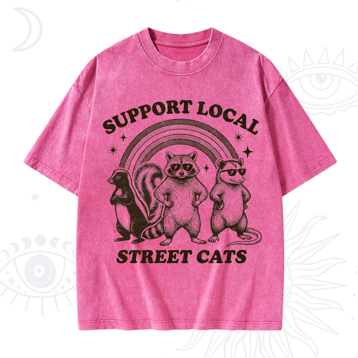Purplehecate Support your local street cats Washed T-Shirt