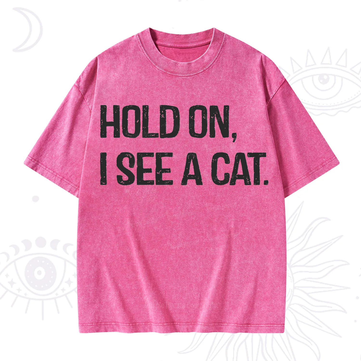 Purplehecate Hold on I See A Cat Washed T-Shirt