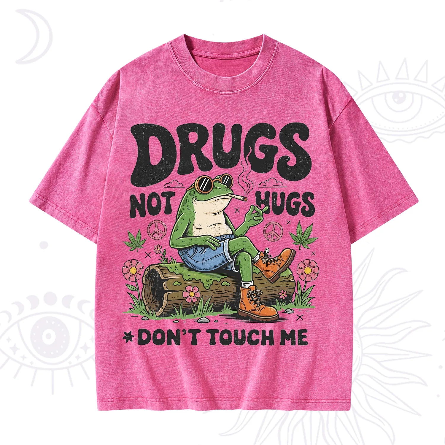 Purplehecate Drugs Not Hugs Washed T-Shirt