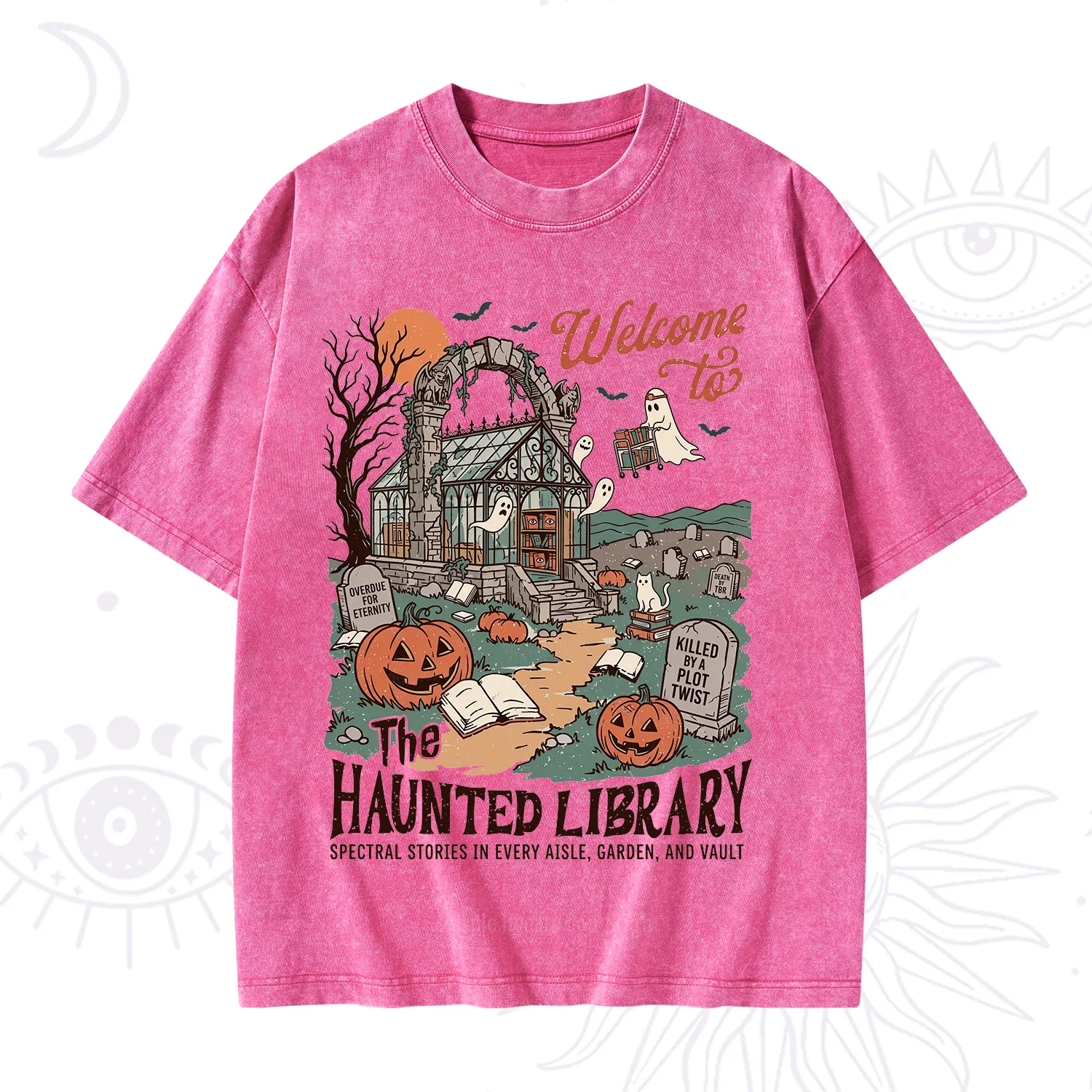 Purplehecate Welcome to the Haunted Library Washed T-Shirt