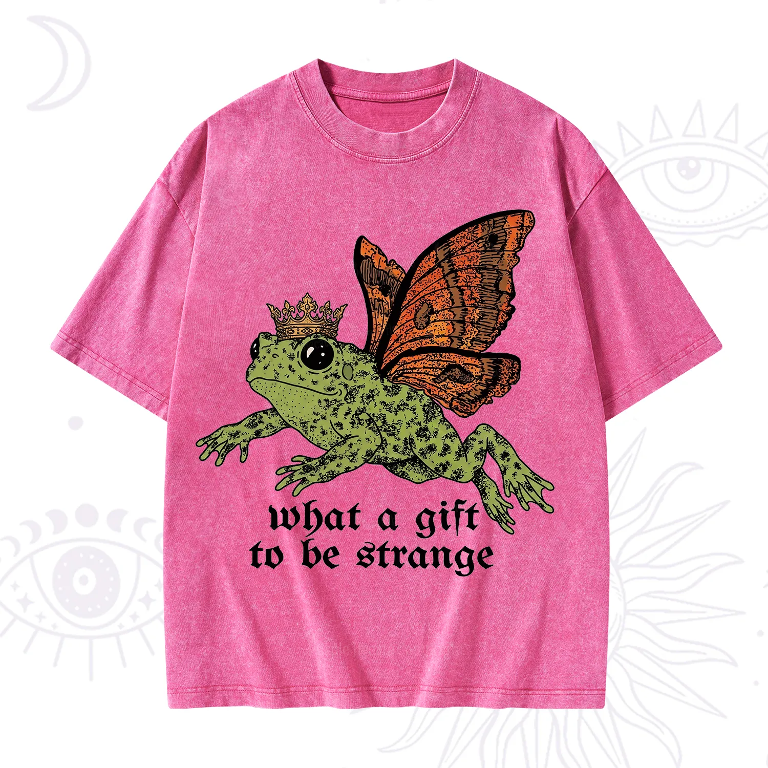 Purplehecate What a Gift to Be Strange Frog Washed T-Shirt