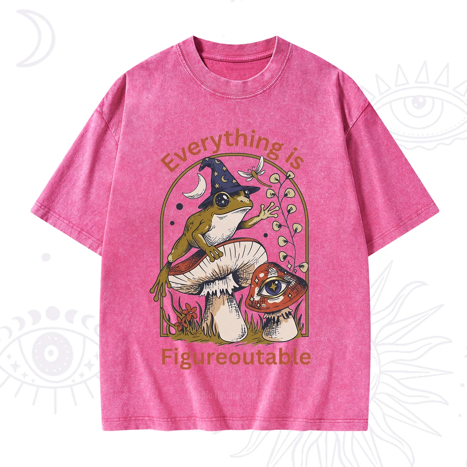 Purplehecate Everything Is Figureoutable Frog Washed T-Shirt
