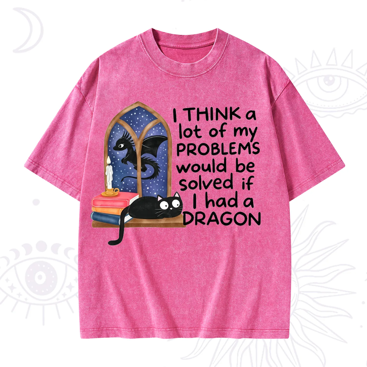 Purplehecate I Think A Lot Of My Problems Would Be Solved If I Had a Dragon Washed T-Shirt