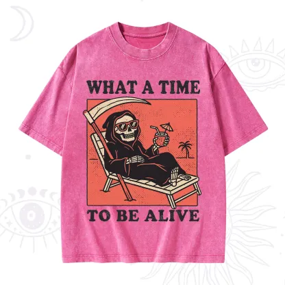 Purplehecate What A Time To Be Alive Washed T-Shirt