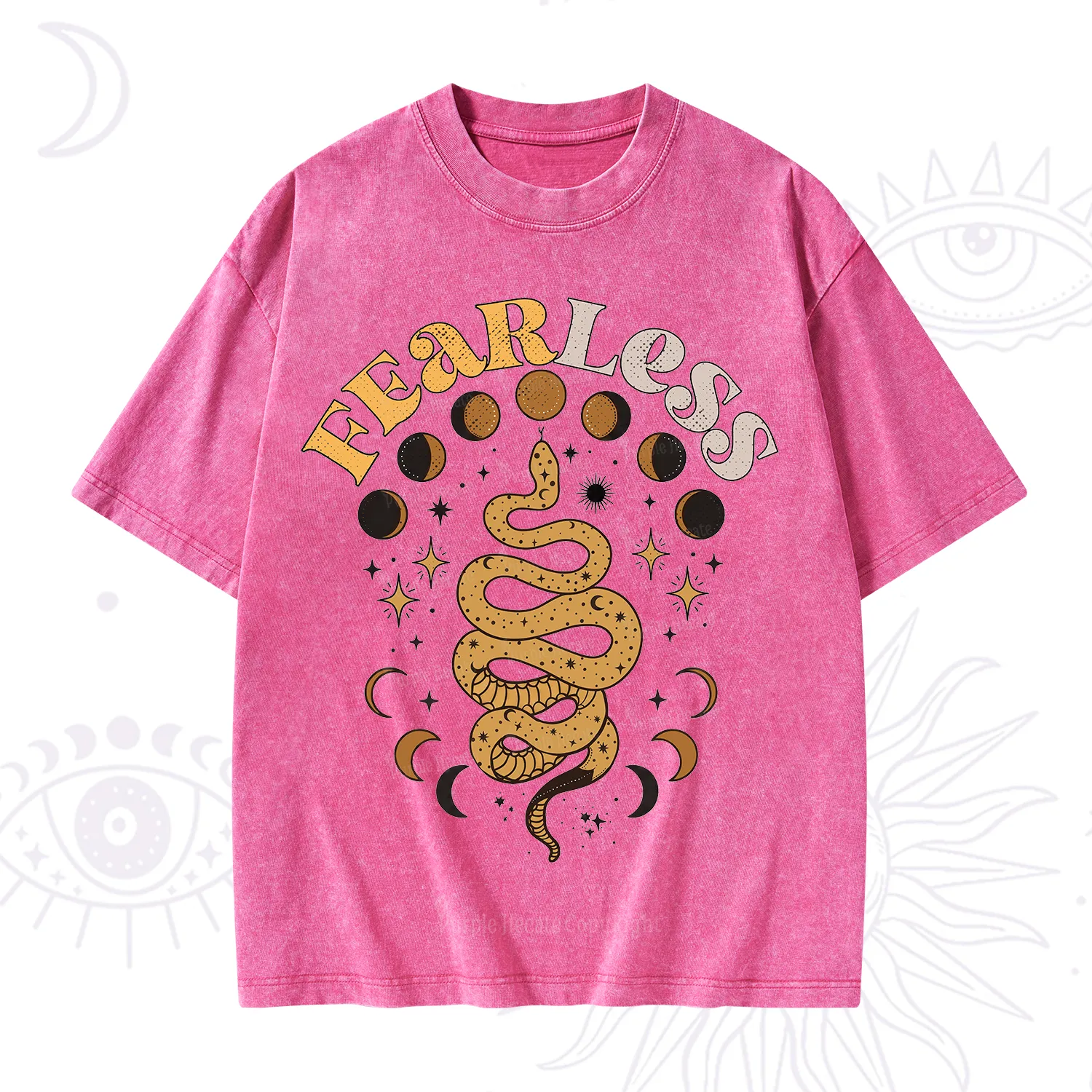 Purplehecate Fearless Serpent of the Moon Phases Washed T-Shirt