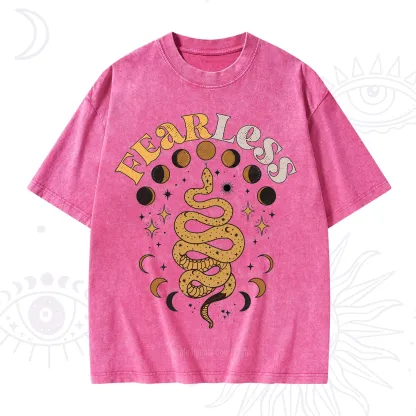 Purplehecate Fearless Serpent of the Moon Phases Washed T-Shirt