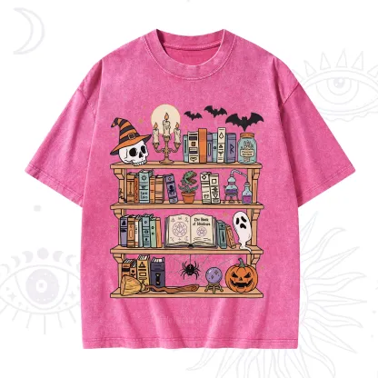 Purplehecate Halloween Library Washed T-Shirt