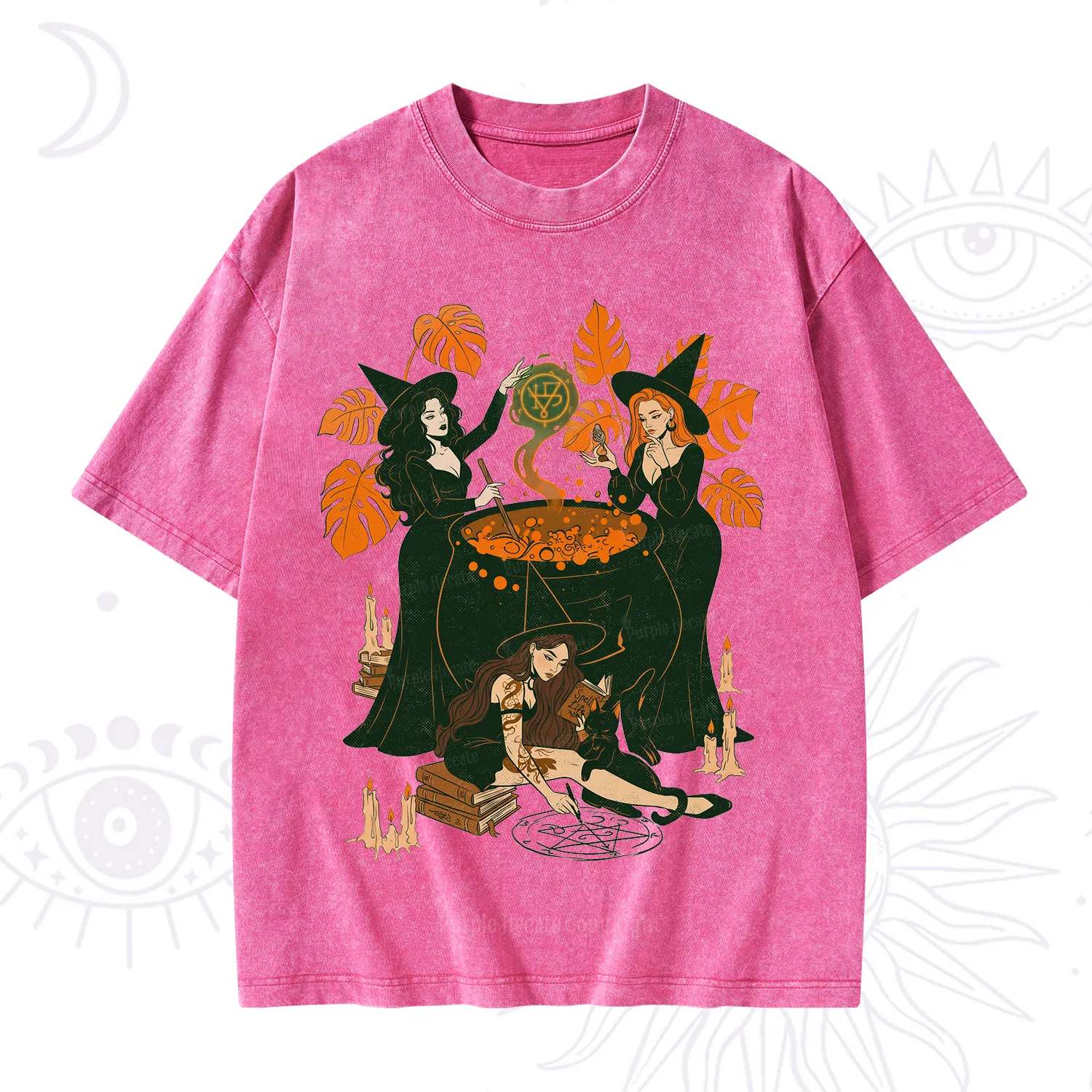 Purplehecate Midnight Potion Ritual Halloween Washed T-Shirt