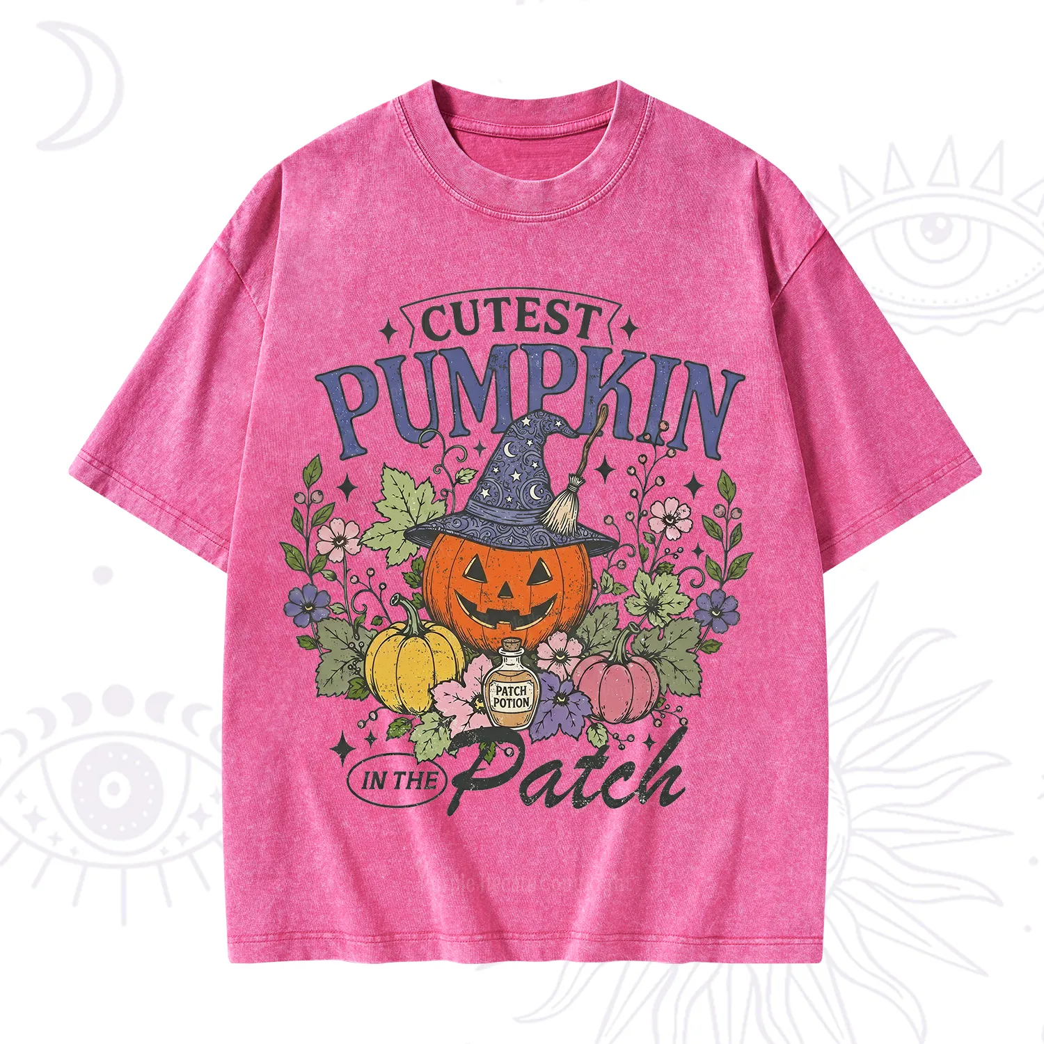 Purplehecate Cutest Pumpkin in the Patch Halloween Washed T-Shirt