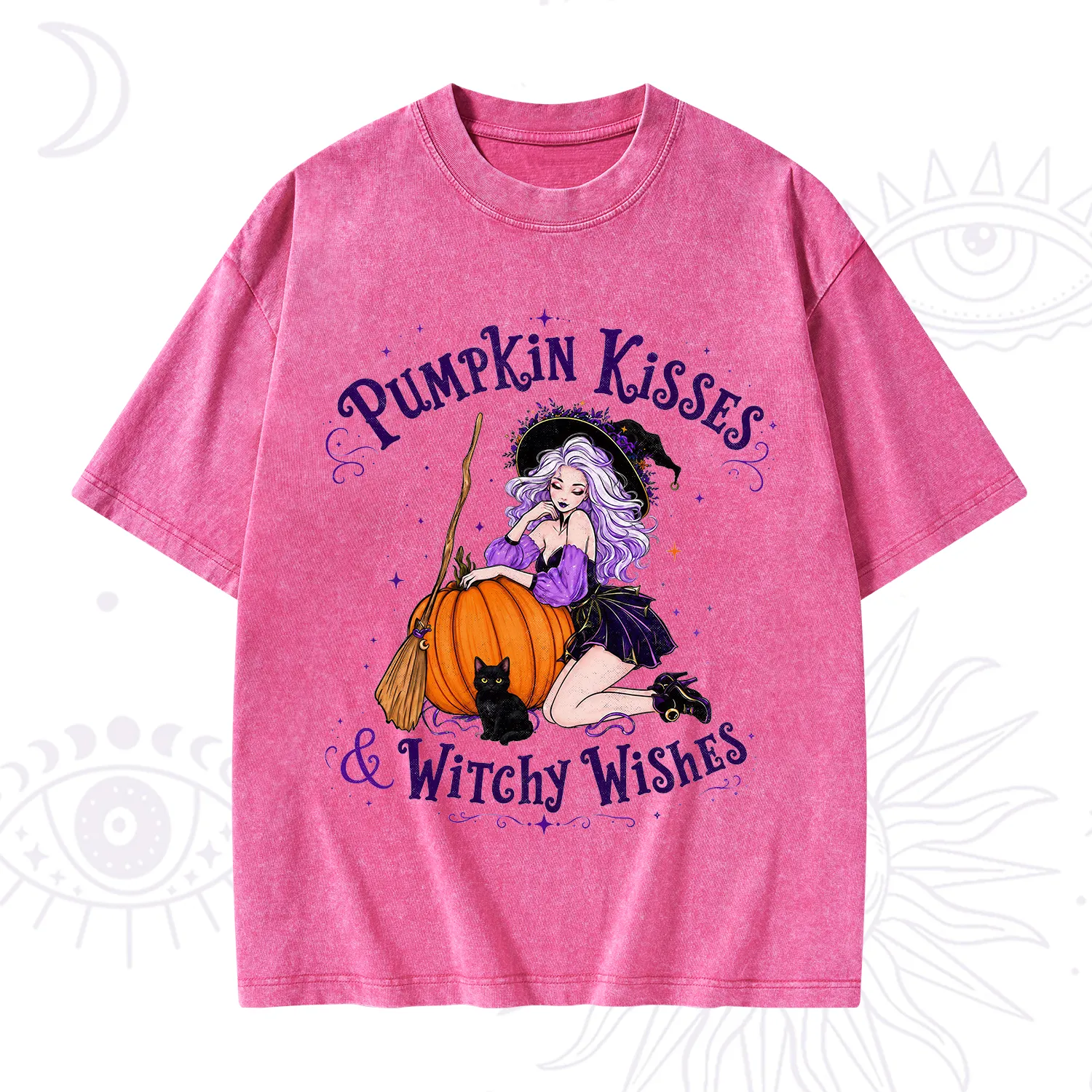 Purplehecate Pumpkin Kisses & Witchy Wishes Washed T-Shirt