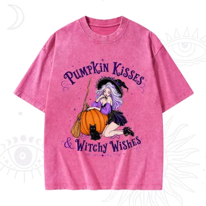 Purplehecate Pumpkin Kisses & Witchy Wishes Washed T-Shirt