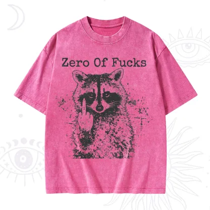 Purplehecate Zero Of Fucks Raccoon Washed T-Shirt
