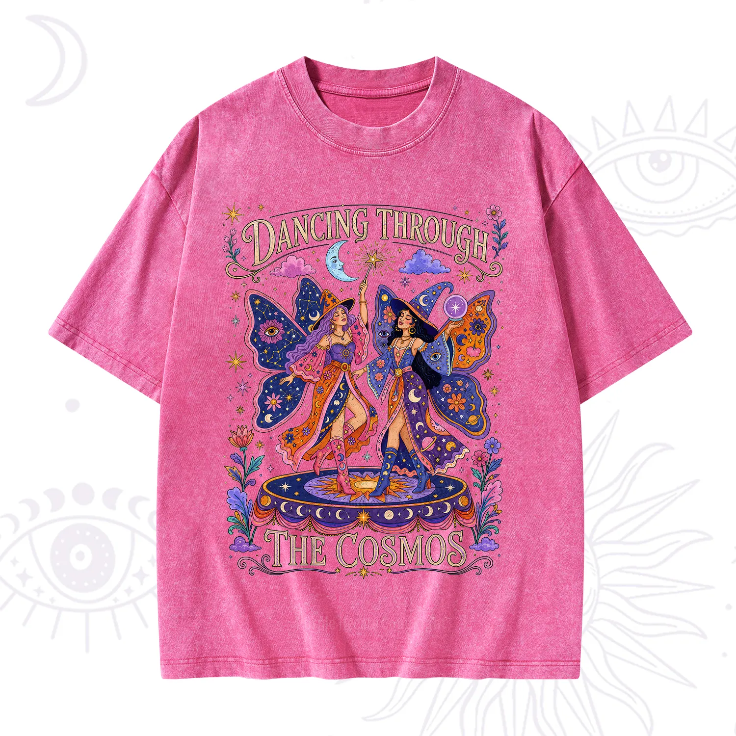 Purplehecate Dancing Through the Cosmos Washed T-Shirt