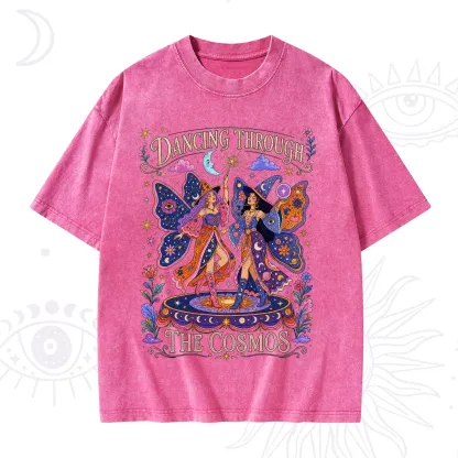 Purplehecate Dancing Through the Cosmos Washed T-Shirt