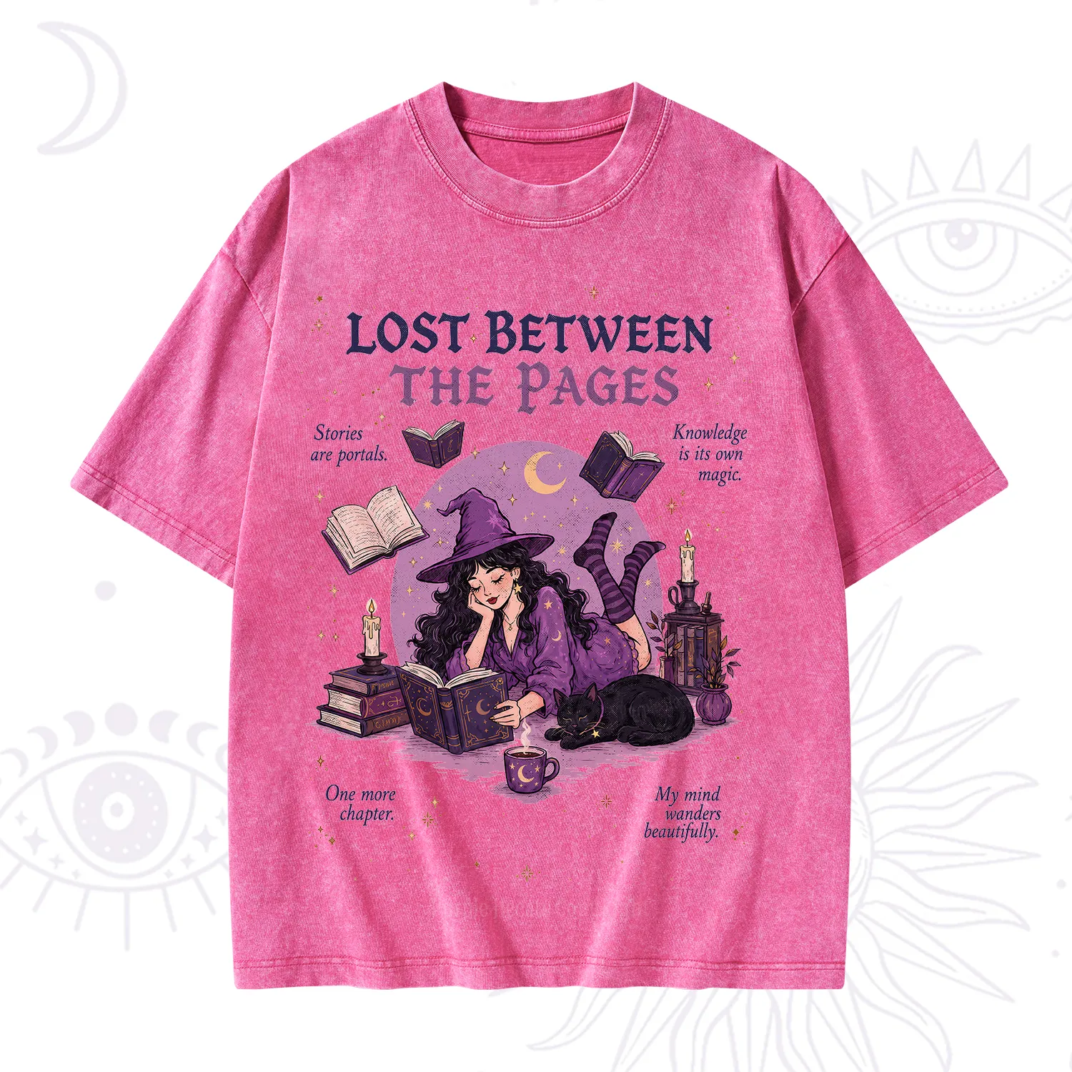 Purplehecate Lost Between the Pages Washed T-Shirt