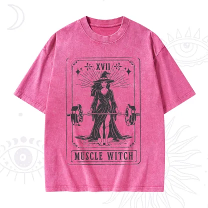 Purplehecate The Muscle With Tarot Washed T-Shirt