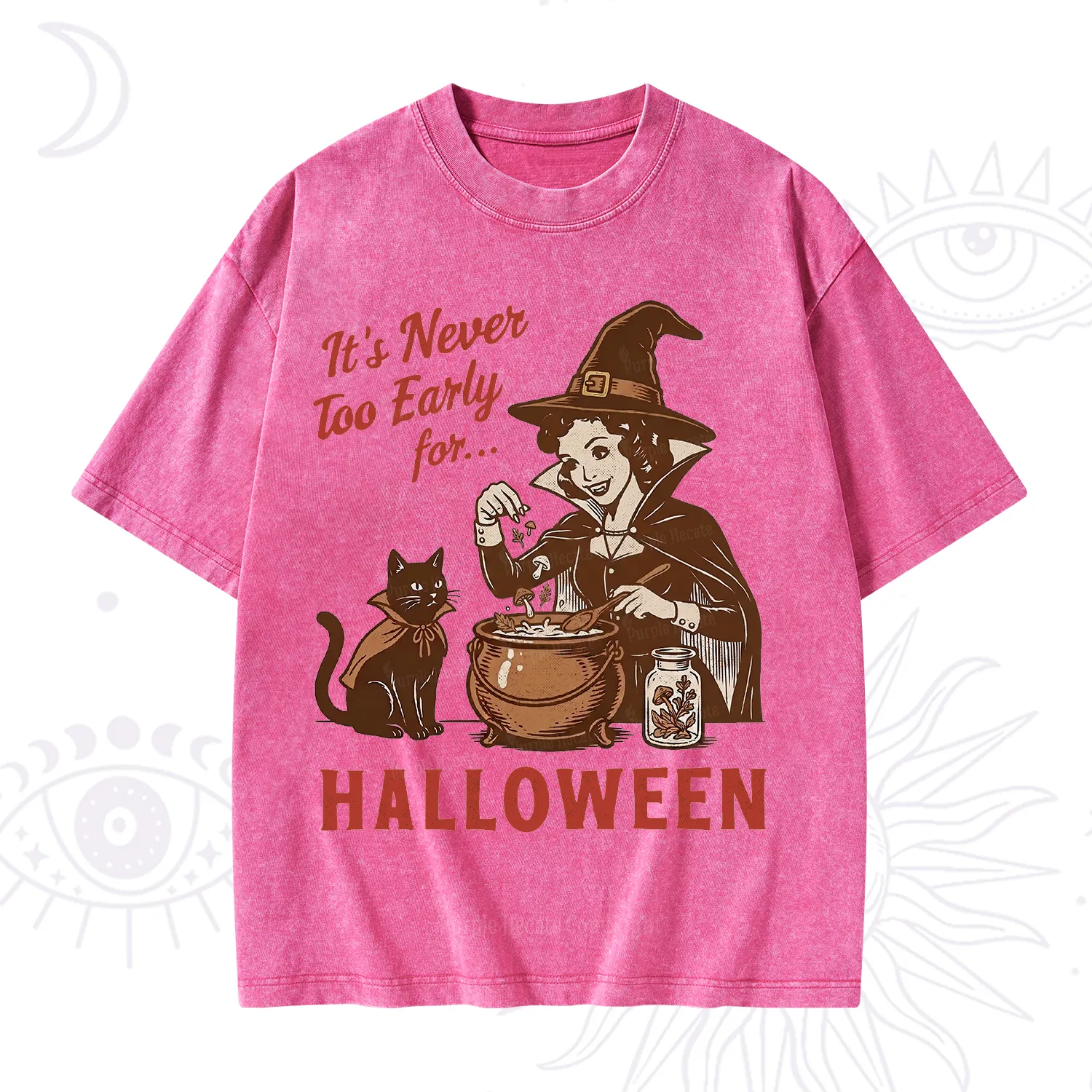 Purplehecate Never too Early for Halloween Washed T-Shirt