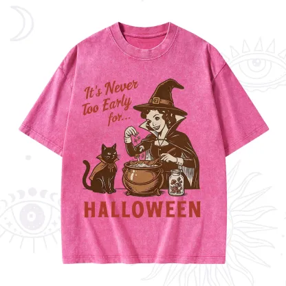 Purplehecate Never too Early for Halloween Washed T-Shirt