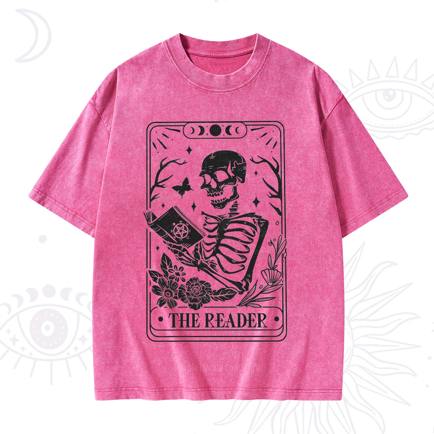 Purplehecate The Reader Tarot Card Washed T-Shirt