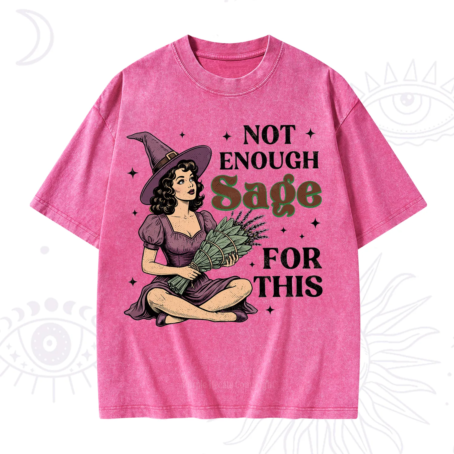 Purplehecate Not Enough Sage Witchcore Spiritual Washed T-Shirt
