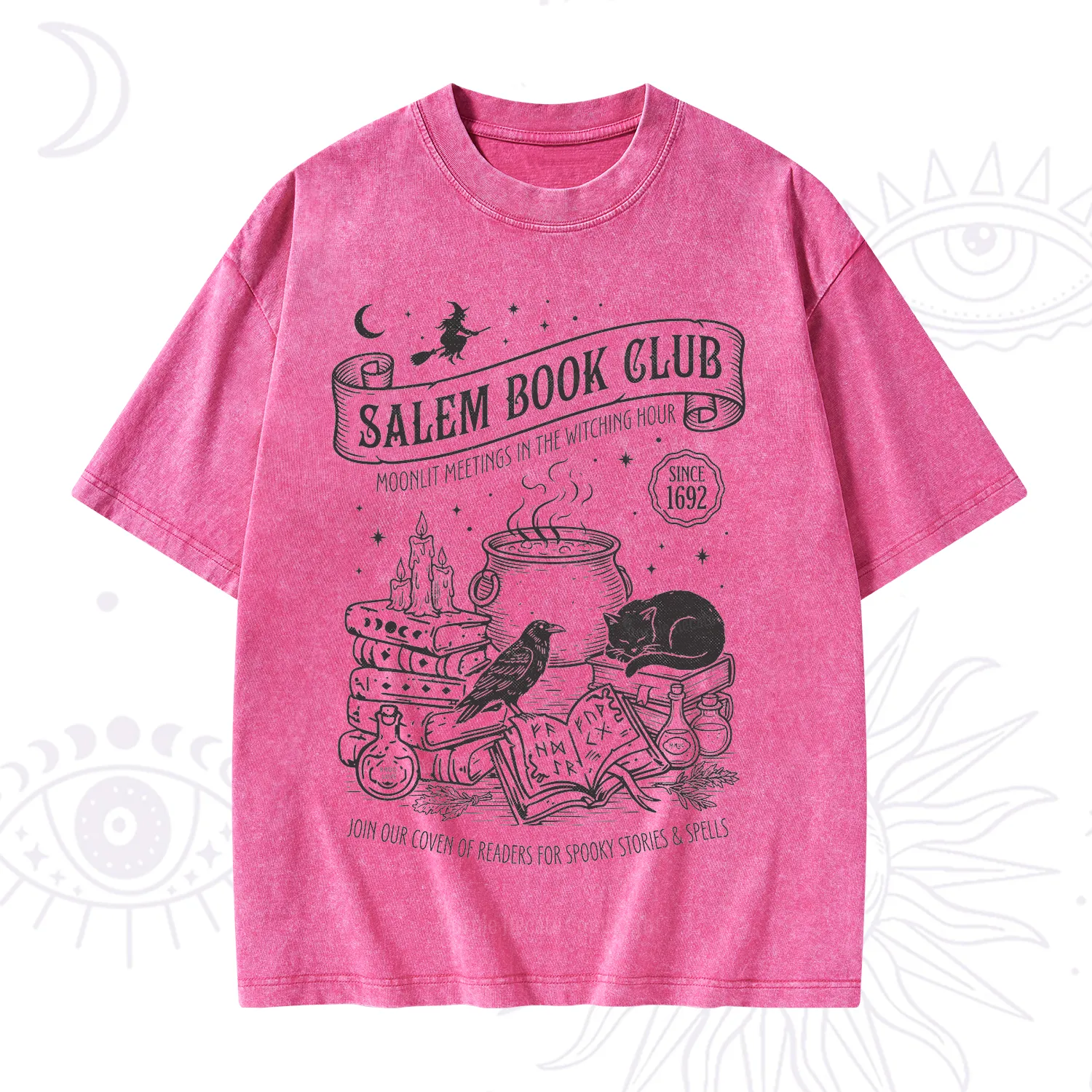 Purplehecate Salem Witch Book Club Washed T-Shirt
