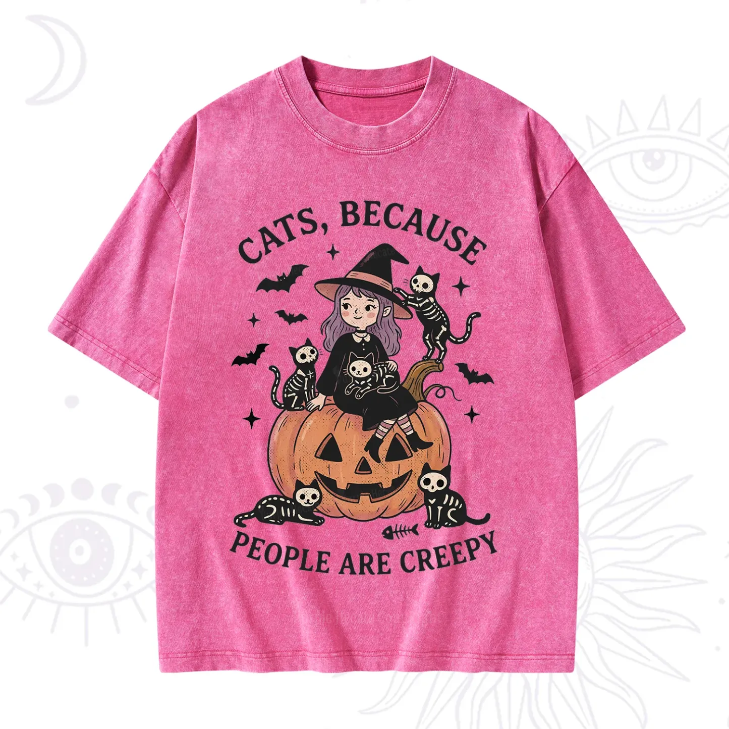 Purplehecate Cats Because People Are Creepy Washed T-Shirt