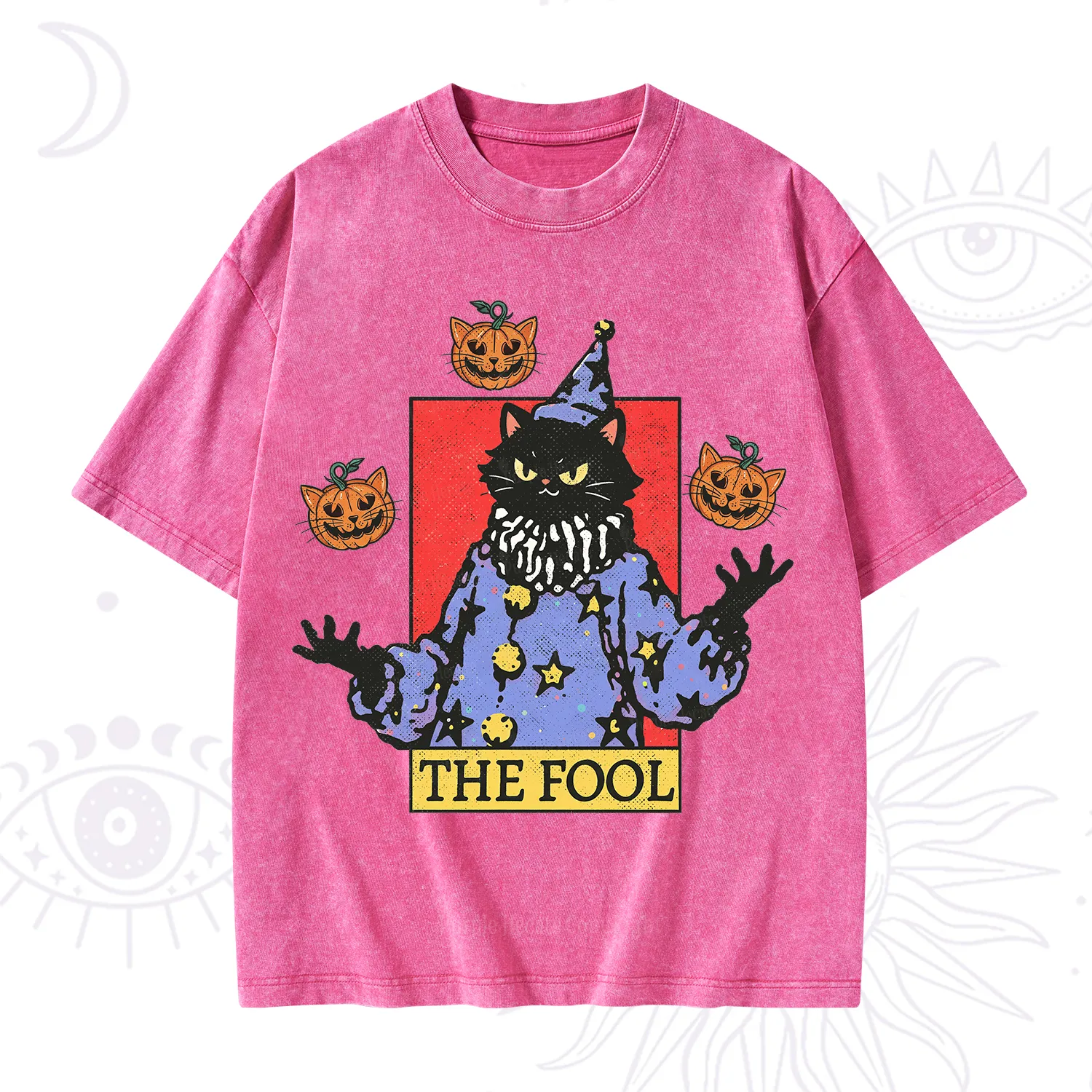 Purplehecate Spooky Fool Black Cat Washed T-Shirt