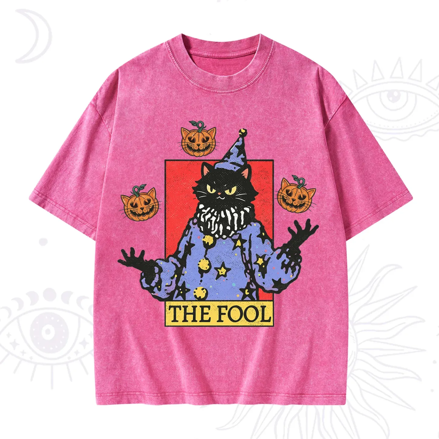 Purplehecate Spooky Fool Black Cat Washed T-Shirt