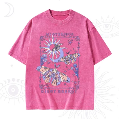 Purplehecate Mysterious Night Energy Moth Washed T-Shirt