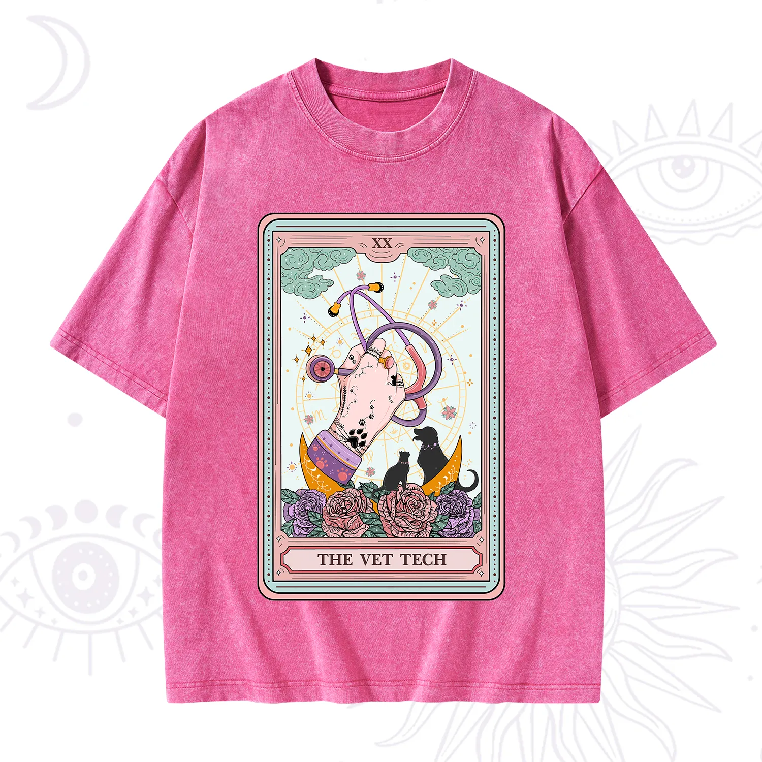 Purplehecate The Vet Tech Tarot Washed T-Shirt