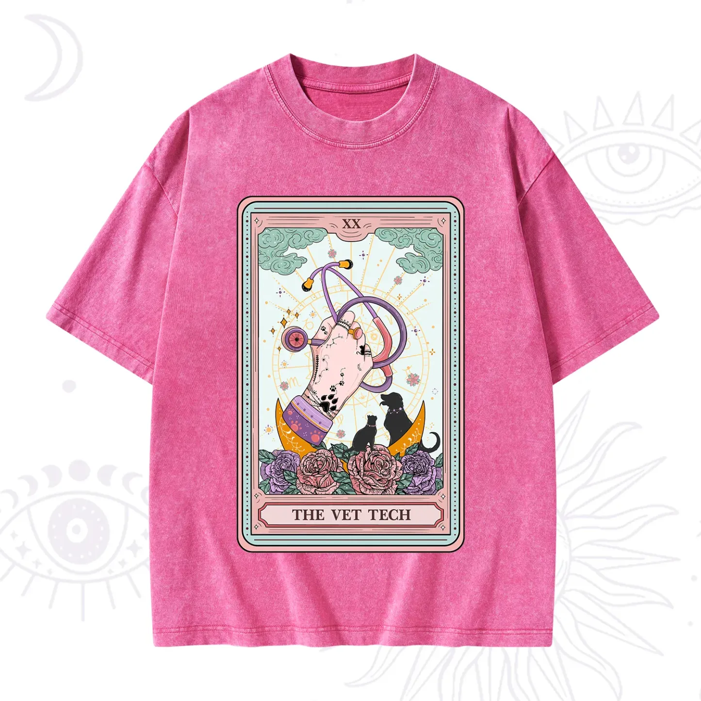Purplehecate The Vet Tech Tarot Washed T-Shirt