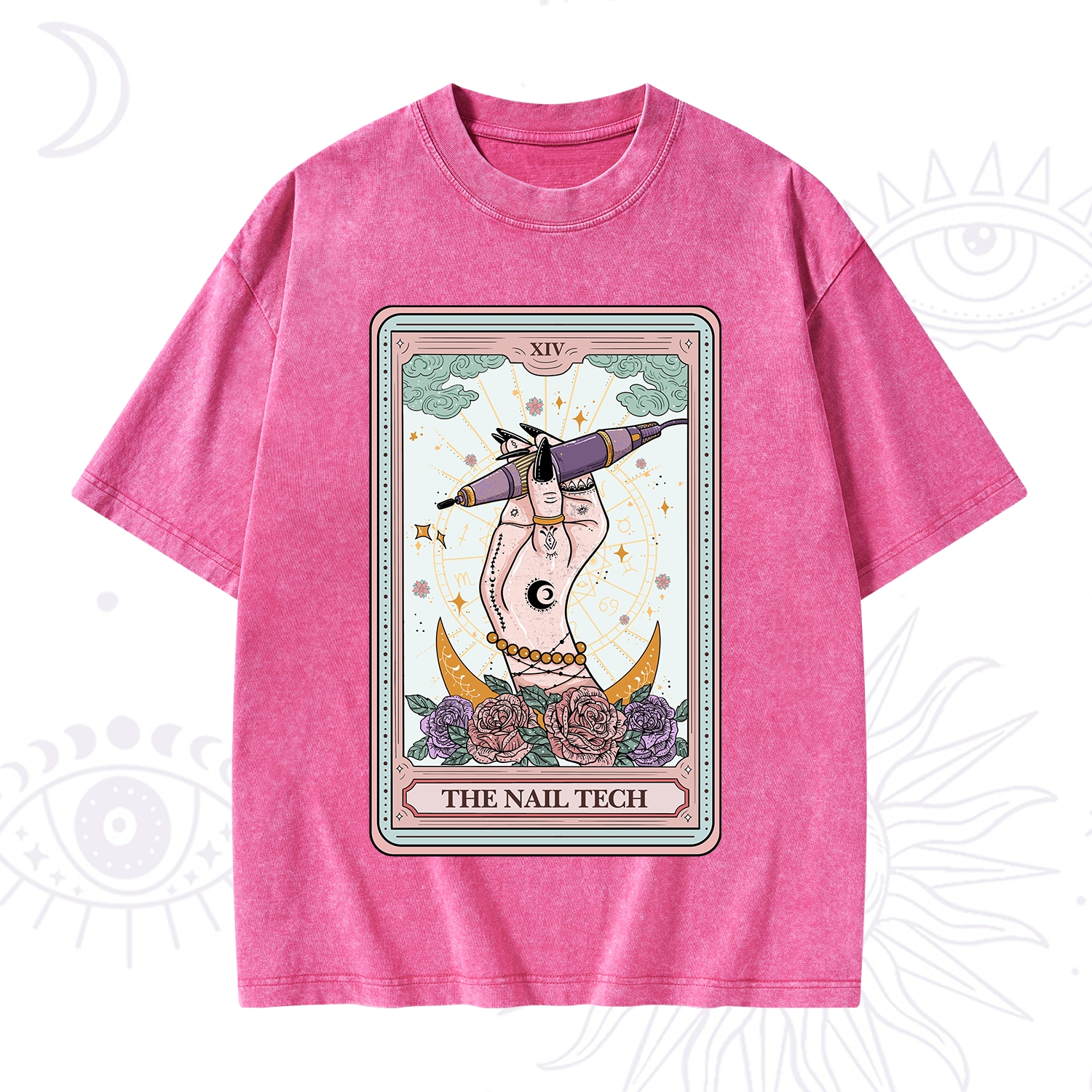 Purplehecate The Nail Tech Tarot Card Washed T-Shirt