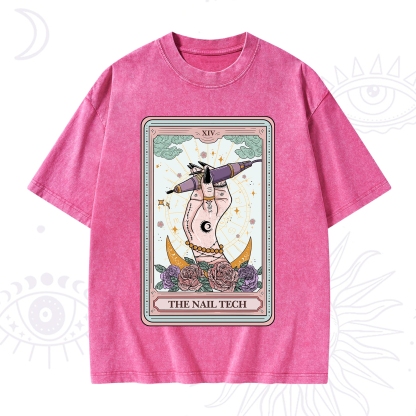 Purplehecate The Nail Tech Tarot Card Washed T-Shirt