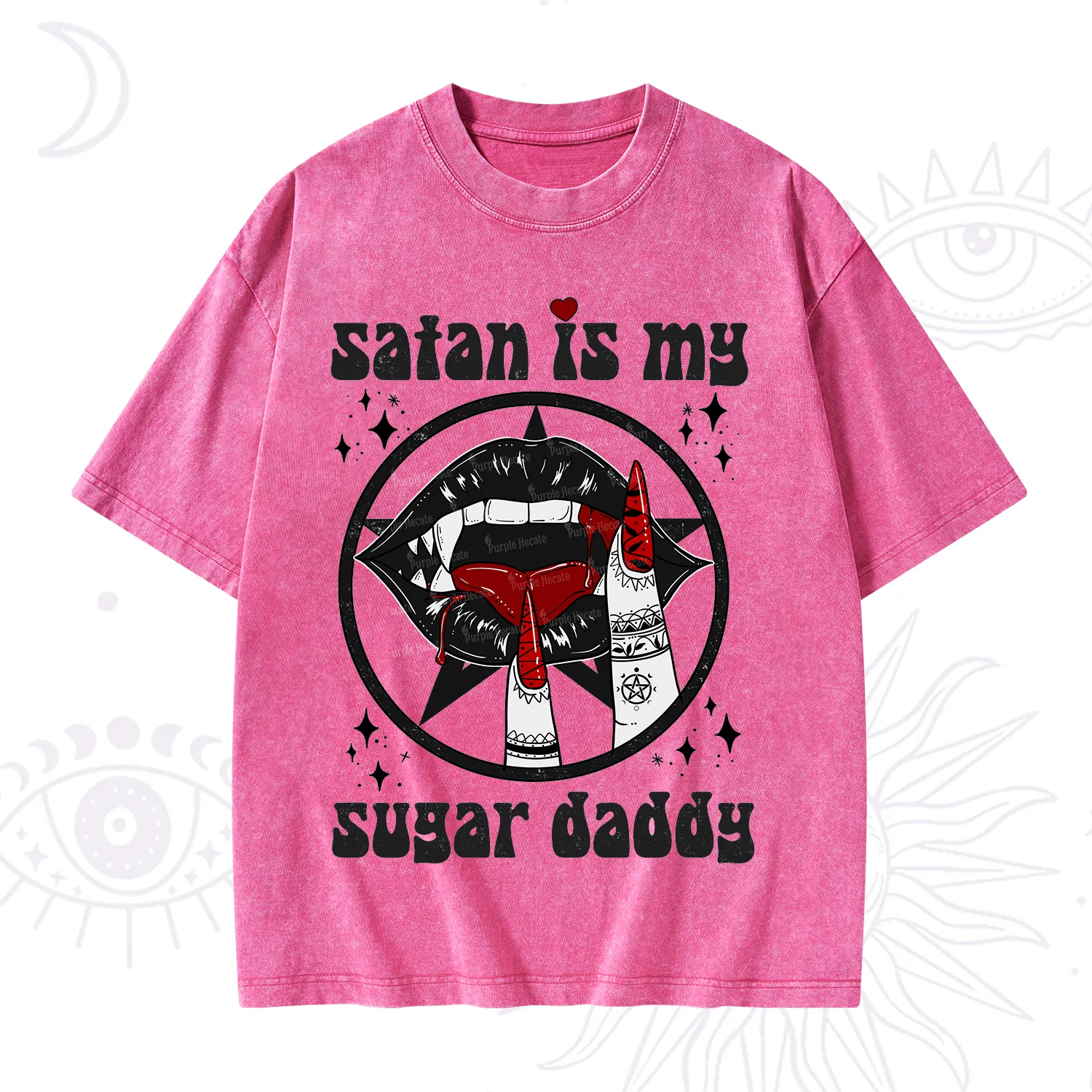 Purplehecate Satan Is My Sugar Daddy Washed T-Shirt