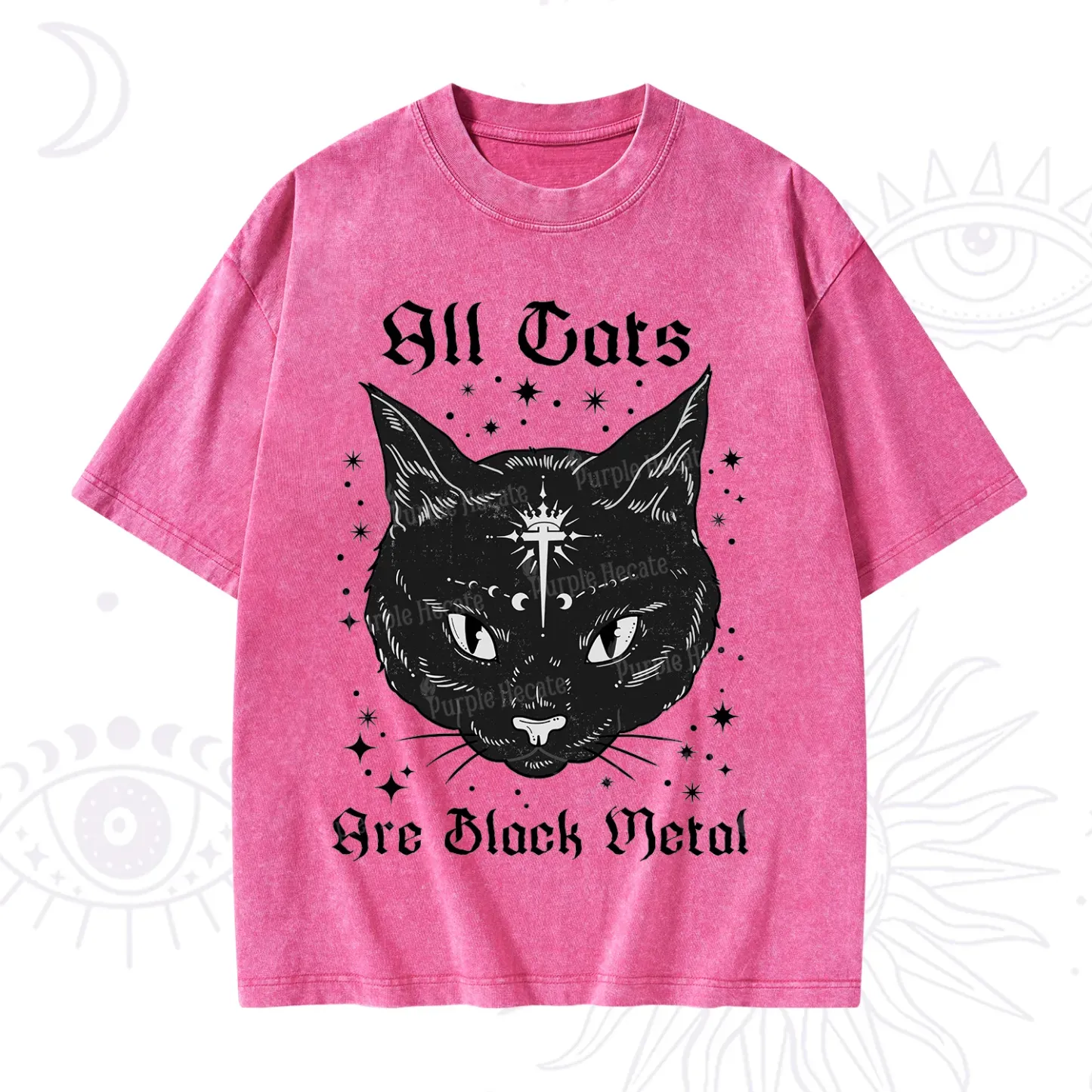 Purplehecate All Cats Are Black Metal Washed T-Shirt