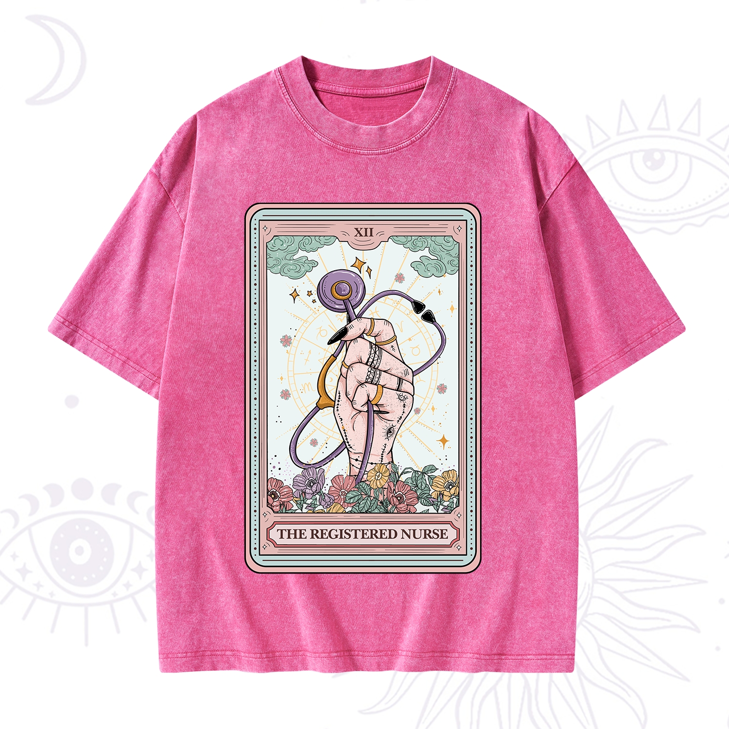 Purplehecate The Registered Nurse Tarot Card Washed T-Shirt
