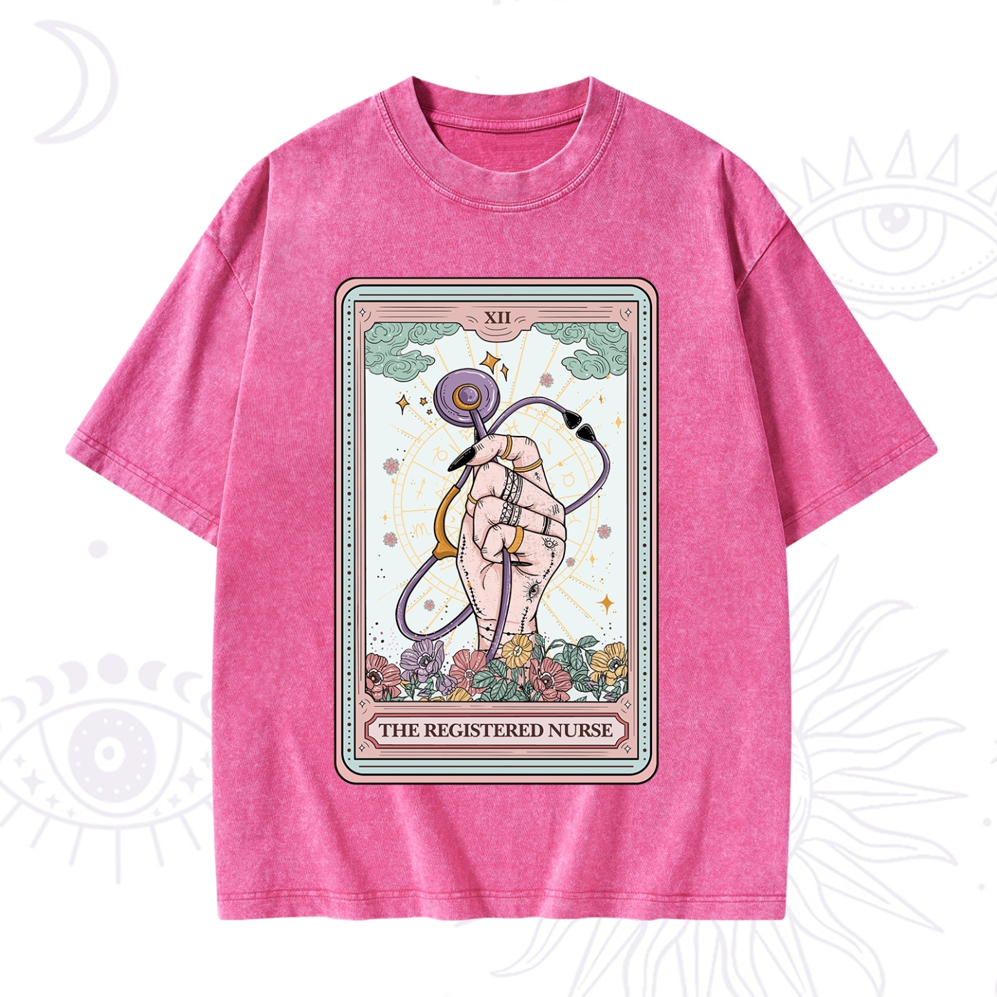 Purplehecate The Registered Nurse Tarot Card Washed T-Shirt