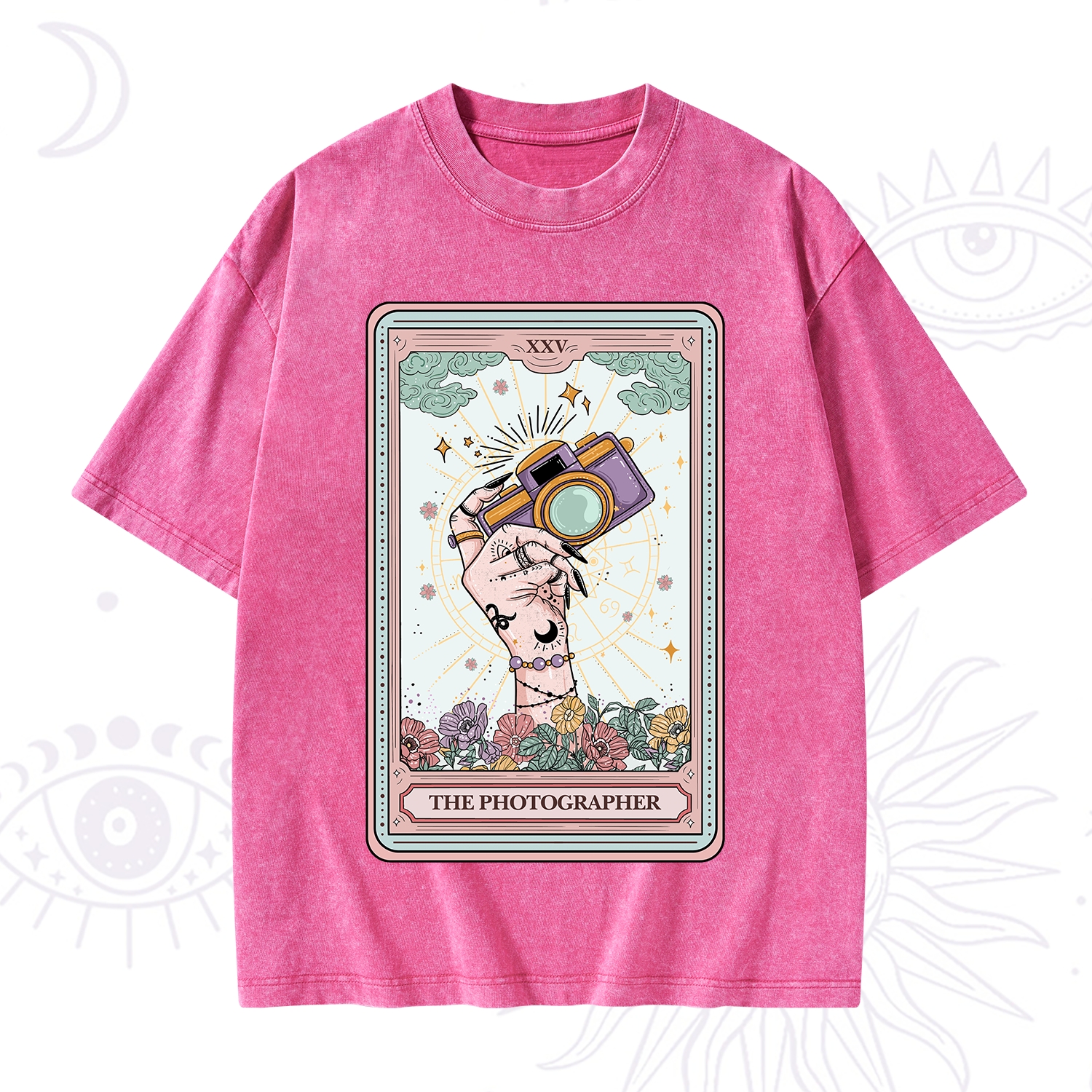 Purplehecate The Photographer Tarot Card Washed T-Shirt