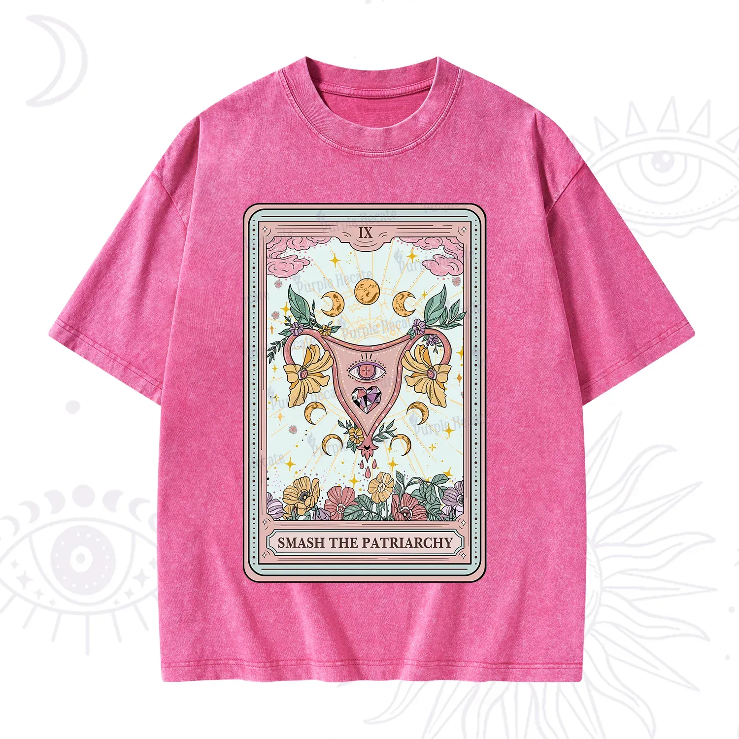 Purplehecate The Smash the Patriarchy Tarot Washed T-Shirt